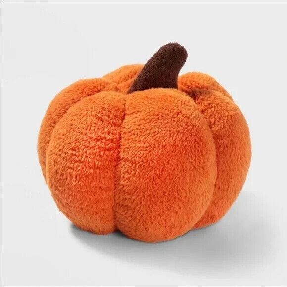 NEW Hyde and Eek! Sherpa Pumpkin Toss Throw Pillow Halloween Fall SET OF 2 - Picture 2 of 7